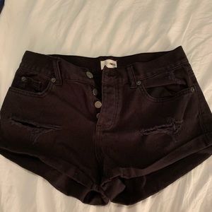 Amuse society black denim shorts